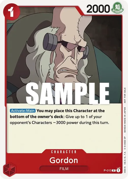 Carte One Piece anglaise P-013 Gordon