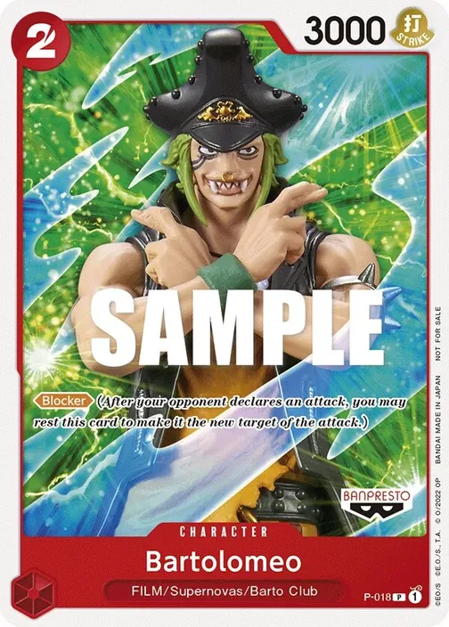 Carte One Piece anglaise P-018 Bartolomeo