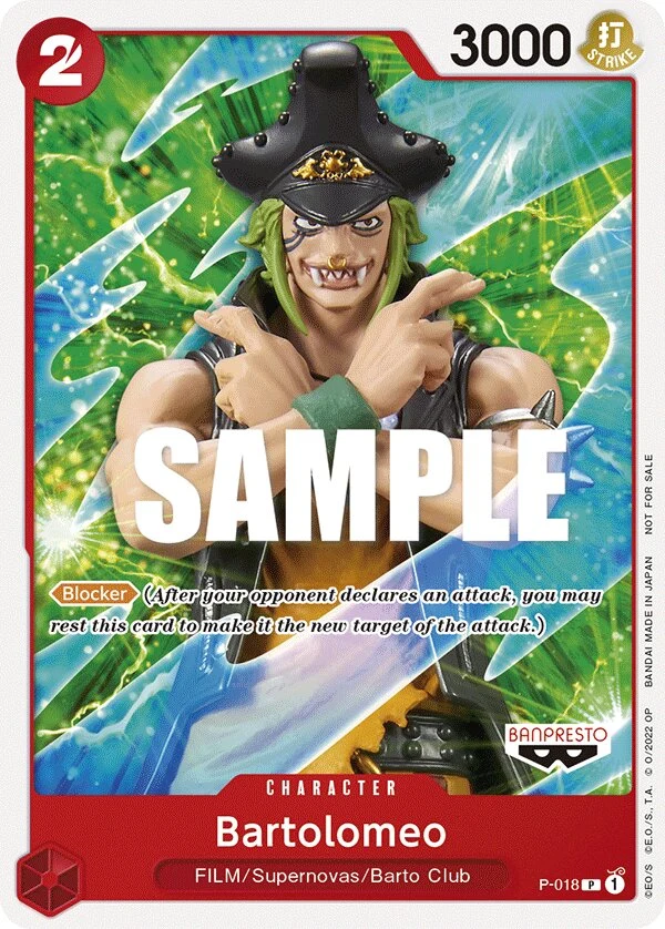 Carte One Piece anglaise Bartolomeo P-018 P