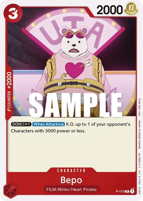 Carte One Piece anglaise P-019 Bepo