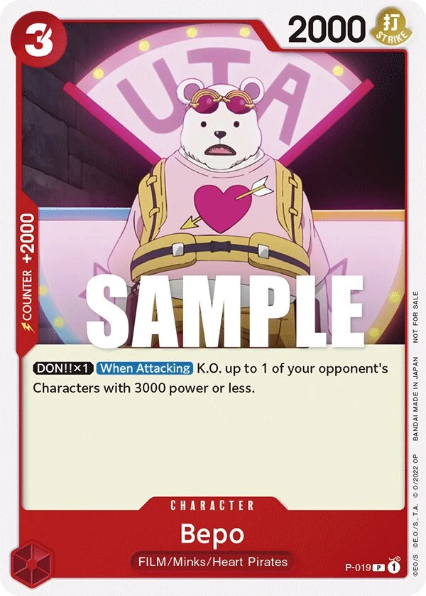 Carte One Piece anglaise Bepo P-019 P