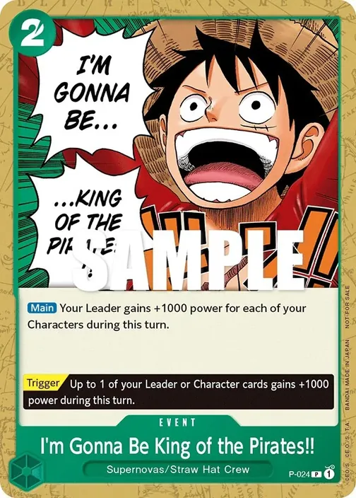 Carte One Piece anglaise P-024 I'm Gonna Be King of the Pirates!!