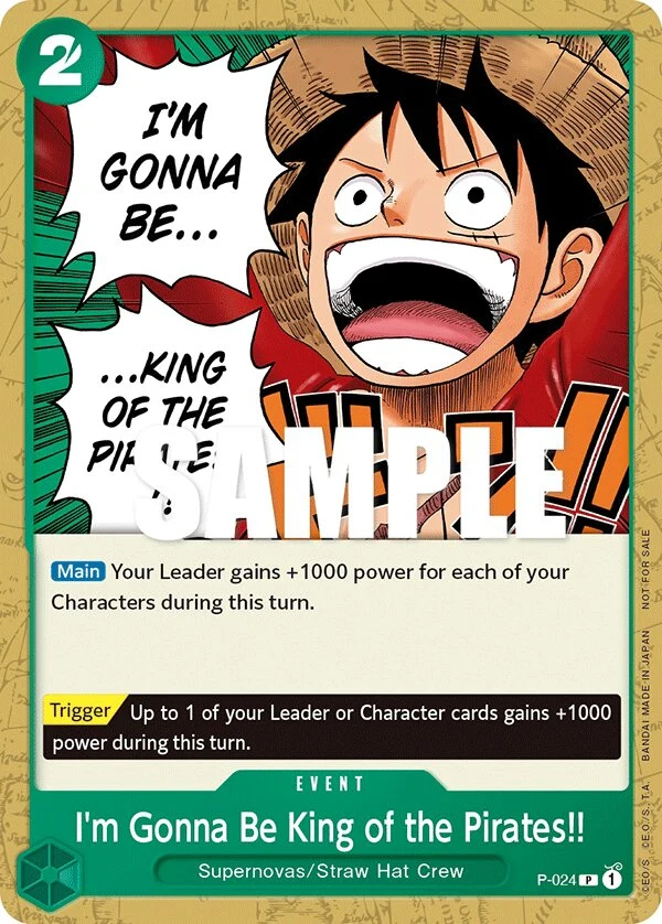 Carte One Piece anglaise I'm Gonna Be King of the Pirates!! P-024 P