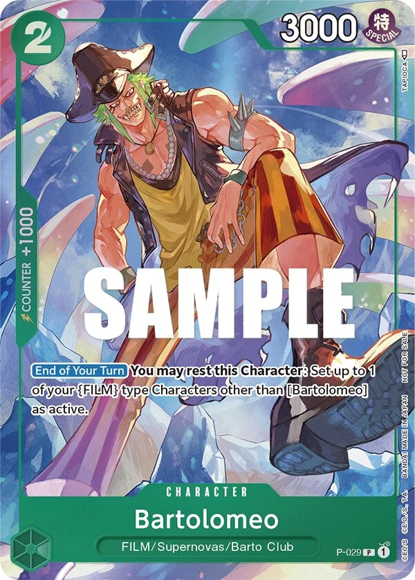 Carte One Piece anglaise Bartolomeo P-029 P