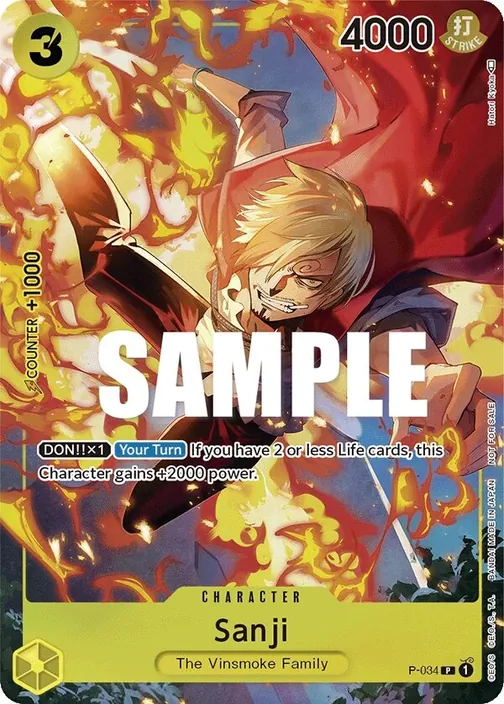 Carte One Piece anglaise P-034 Sanji