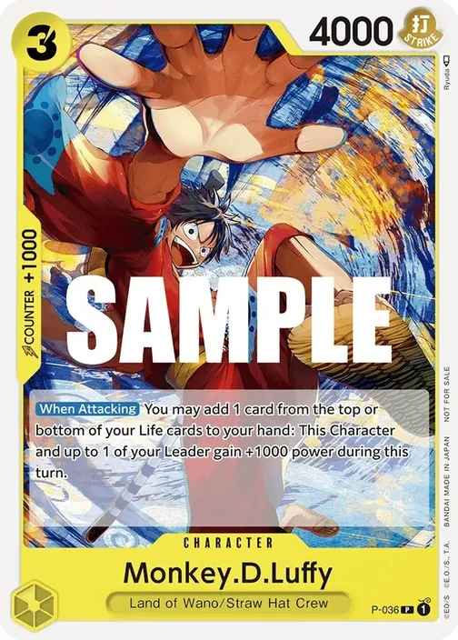 Carte One Piece anglaise P-036 Monkey.D.Luffy
