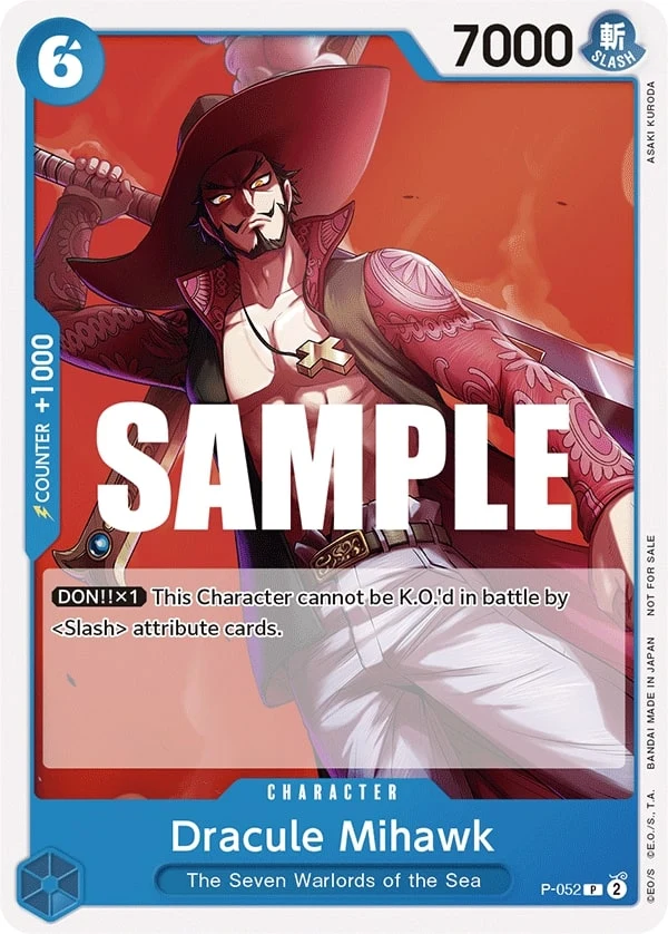 Carte One Piece anglaise Dracule Mihawk P-052 P