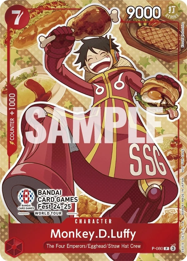 Carte One Piece anglaise Monkey.D.Luffy P-080 P