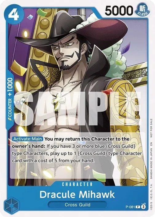 Carte One Piece anglaise P-081 Dracule Mihawk