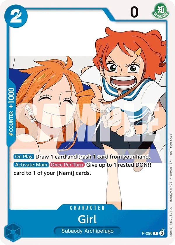 Carte One Piece anglaise Girl P-096 P