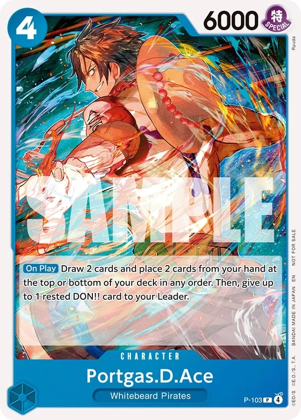 Carte One Piece anglaise Portgas.D.Ace P-103 P