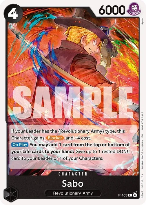 Carte One Piece anglaise P-105 Sabo