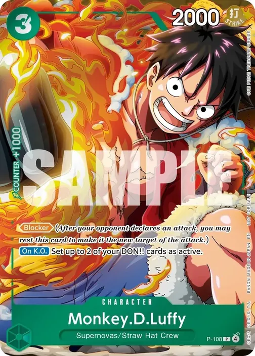 Carte One Piece anglaise P-108 Monkey.D.Luffy