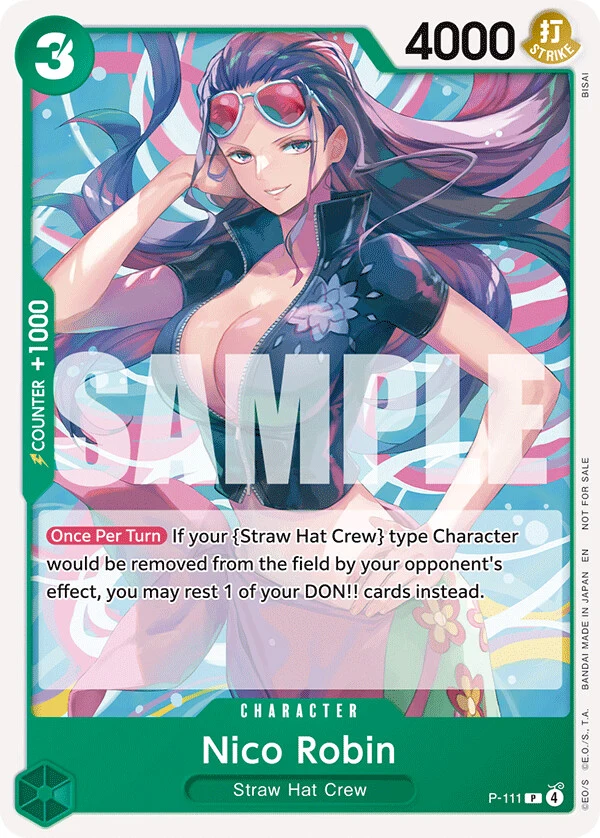 Carte One Piece anglaise Nico Robin P-111 P