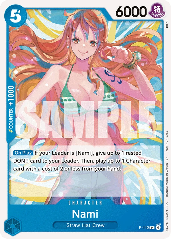 Carte One Piece anglaise Nami P-112 P