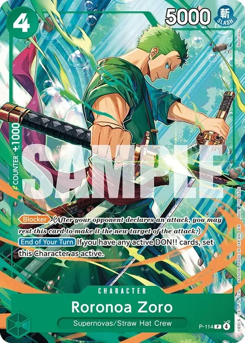 Carte One Piece anglaise P-114 Roronoa Zoro