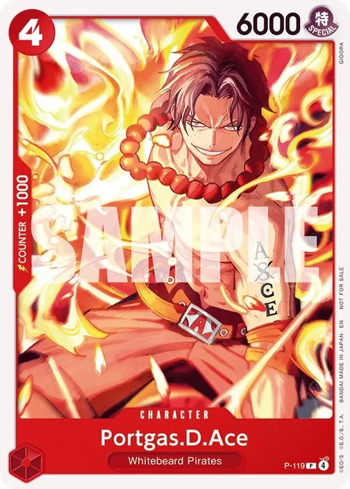 Carte One Piece anglaise P-119 Portgas.D.Ace