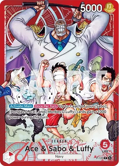 Carte One Piece anglaise P-122 Ace & Sabo & Luffy