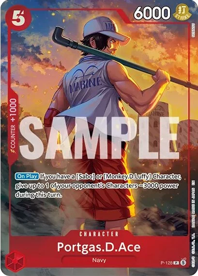Carte One Piece anglaise P-128 Portgas.D.Ace