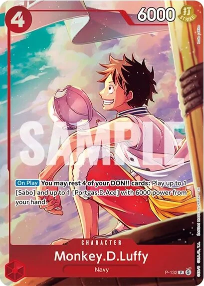 Carte One Piece anglaise P-132 Monkey.D.Luffy