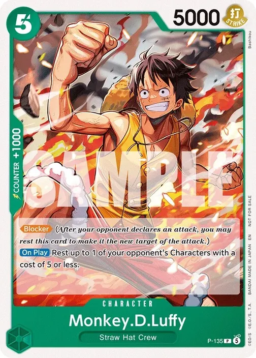 Carte One Piece anglaise P-135 Monkey.D.Luffy