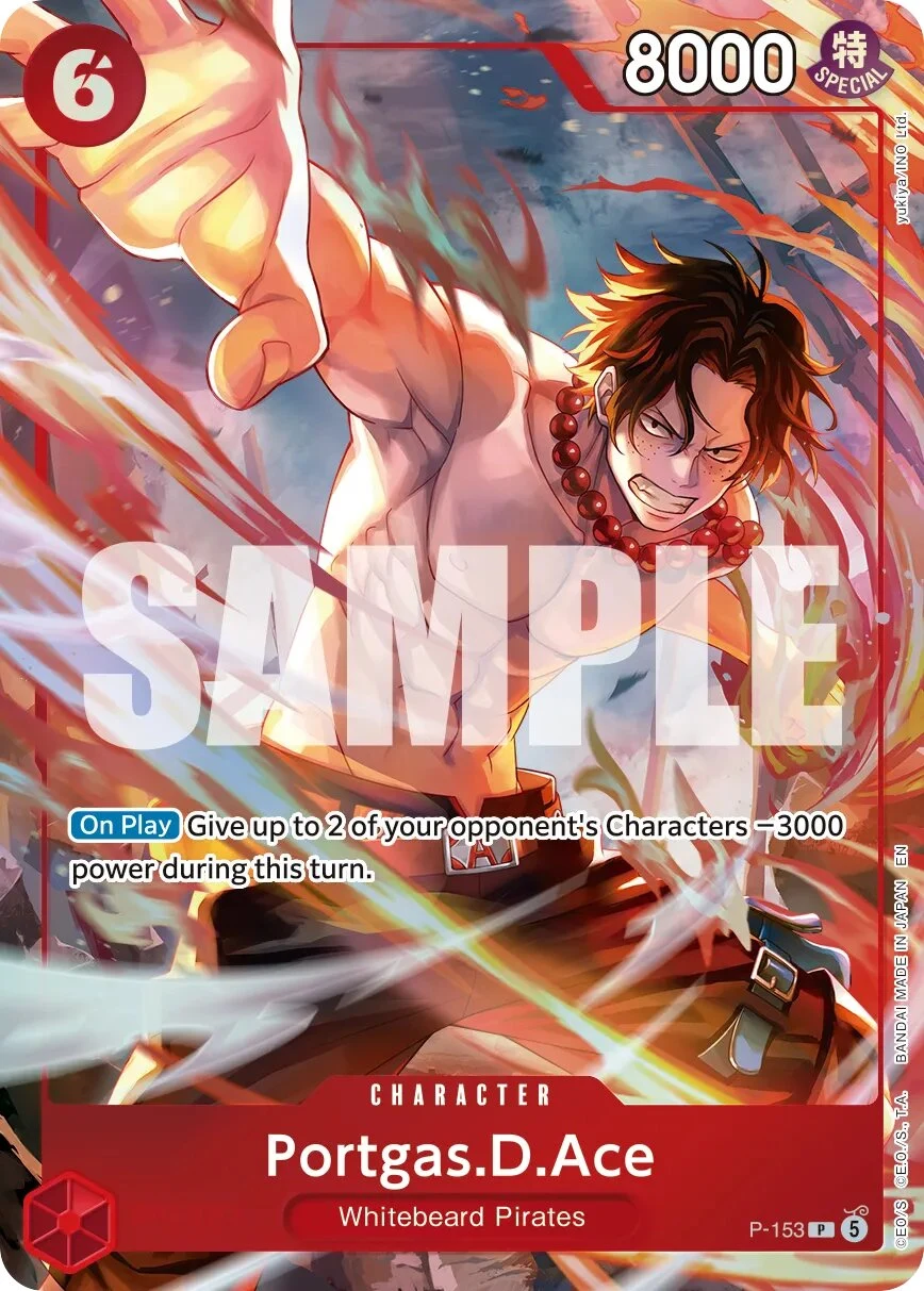 Carte One Piece anglaise Portgas.D.Ace P-153 P