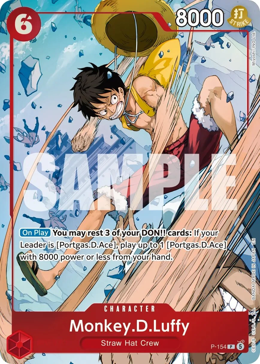 Carte One Piece anglaise Monkey.D.Luffy P-154 P