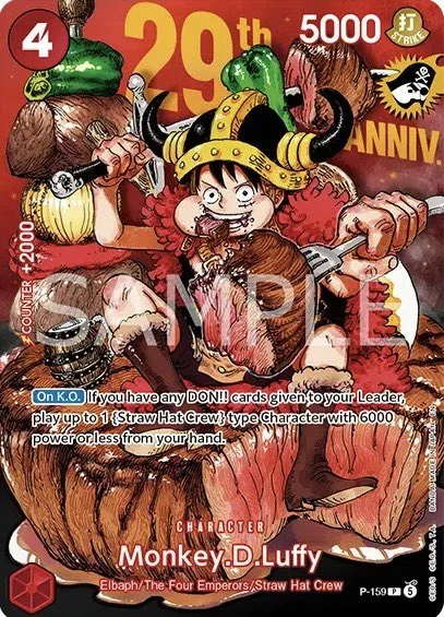 Carte One Piece anglaise P-159 Monkey.D.Luffy