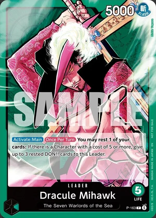 P-163 Dracule Mihawk illustrée par Rickie Yagawa (édition anglaise)