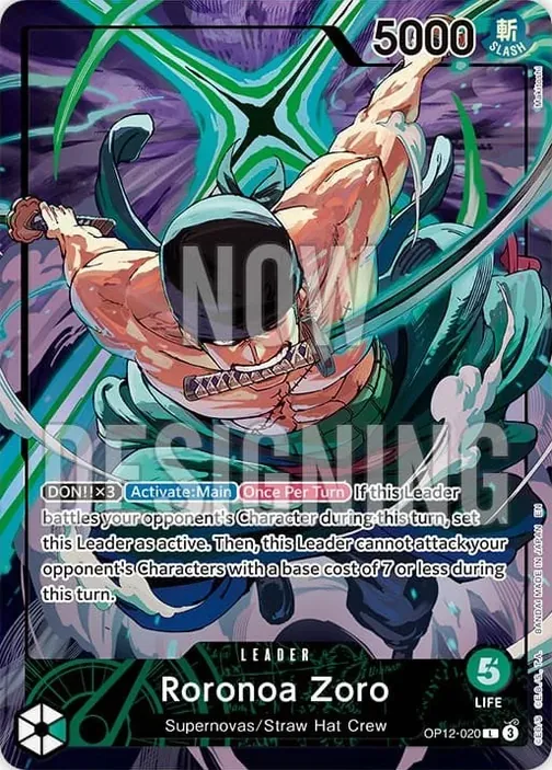 Carte One Piece anglaise OP12-020 Roronoa Zoro