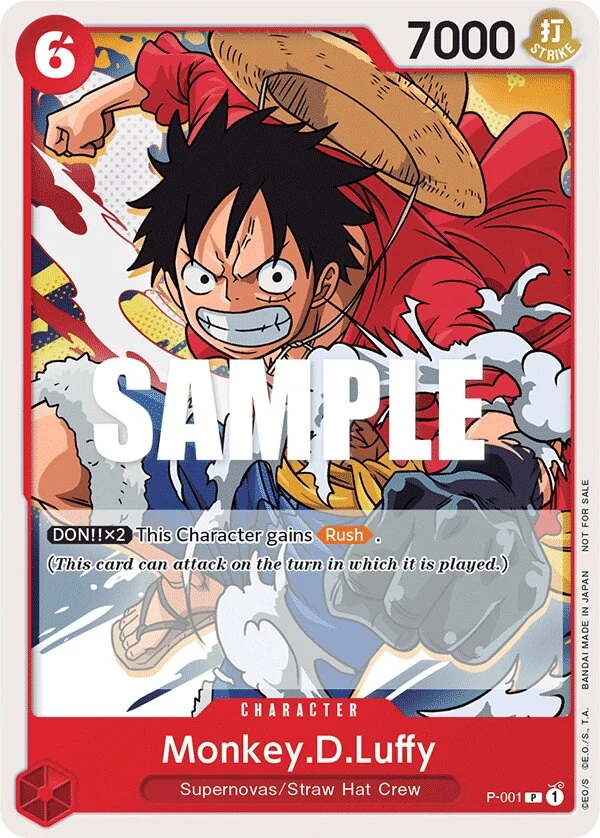Carte One Piece anglaise Monkey.D.Luffy P-001 P