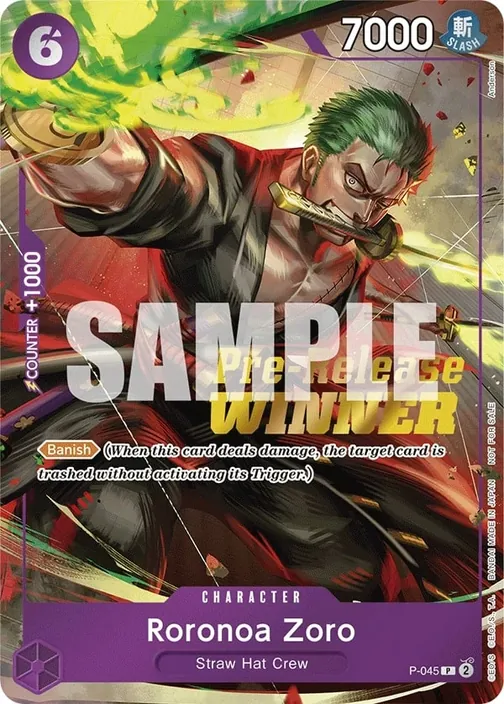 Carte One Piece anglaise P-045 Roronoa Zoro (version 2)