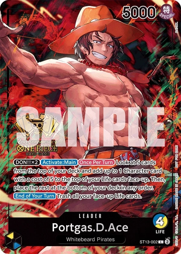 Carte One Piece anglaise Portgas.D.Ace ST13-002 L