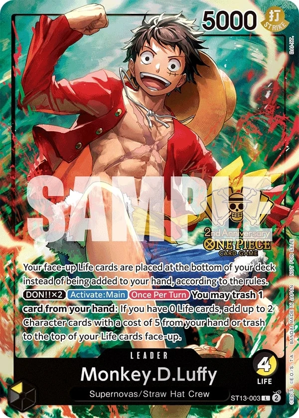 Carte One Piece anglaise Monkey.D.Luffy ST13-003 L