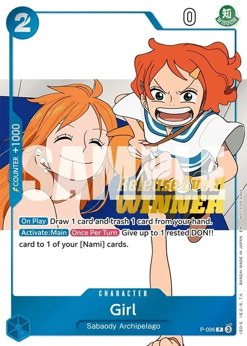 Carte One Piece anglaise P-096 Girl (version 2)