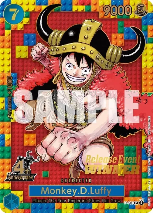 Carte One Piece anglaise P-110 Monkey.D.Luffy (version 2)