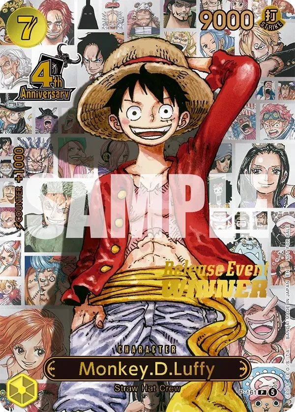 Carte One Piece anglaise Monkey.D.Luffy P-161 P
