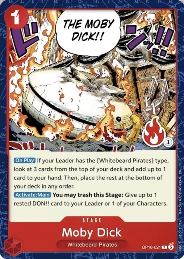 Carte One Piece anglaise Moby Dick OP16-021 R