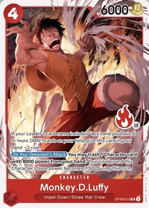 Carte One Piece anglaise OP16-015 Monkey.D.Luffy
