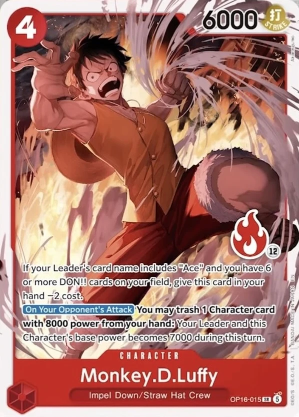 Carte One Piece anglaise Monkey.D.Luffy OP16-015 SR