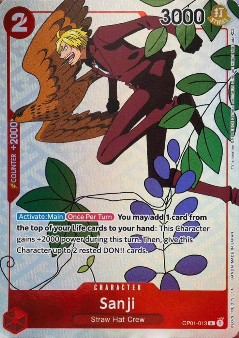 Carte One Piece anglaise Sanji OP01-013 R