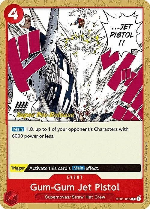 Carte One Piece anglaise ST01-015 Gum-Gum Jet Pistol
