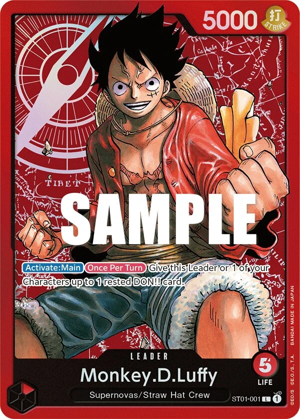 Carte One Piece anglaise Monkey.D.Luffy ST01-001 L