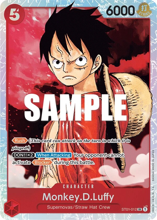 Carte One Piece anglaise Monkey.D.Luffy ST01-012 SR