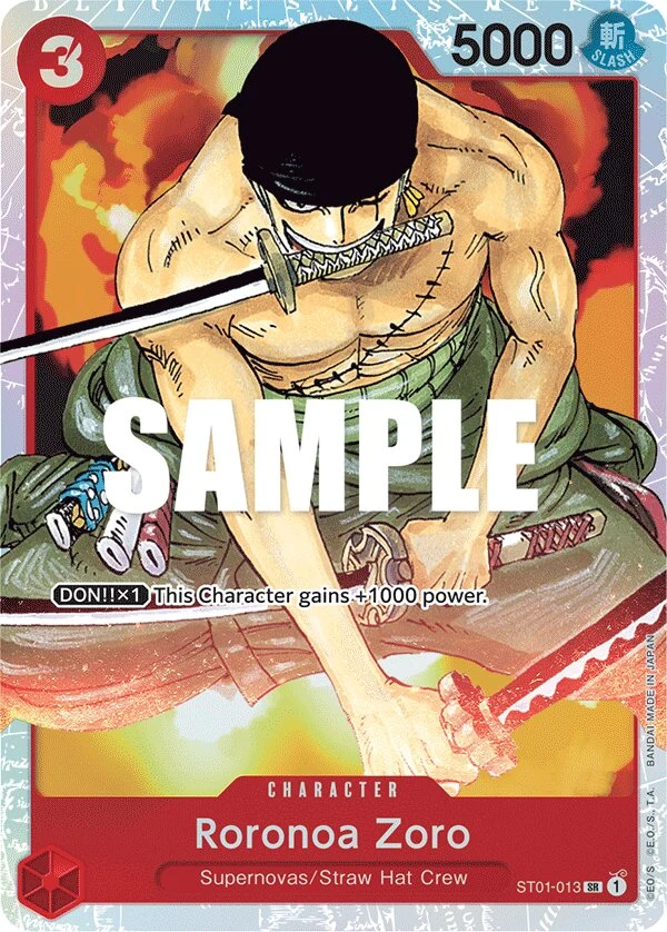 Carte One Piece anglaise Roronoa Zoro ST01-013 SR