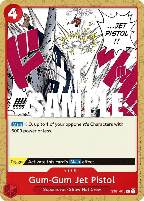 Carte One Piece anglaise ST01-015 Gum-Gum Jet Pistol