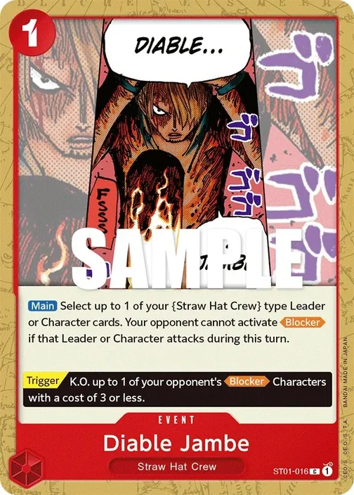 Carte One Piece anglaise ST01-016 Diable Jambe