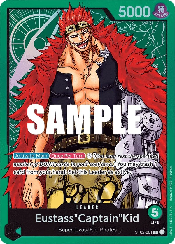 Carte One Piece anglaise Eustass"Captain"Kid ST02-001 L