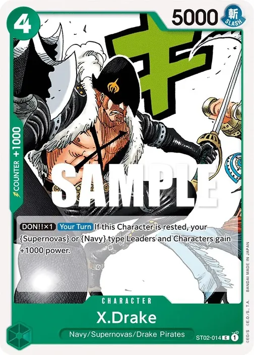 Carte One Piece anglaise ST02-014 X.Drake