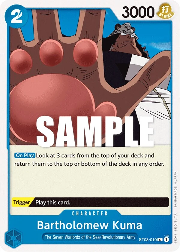 Carte One Piece anglaise Bartholomew Kuma ST03-010 C